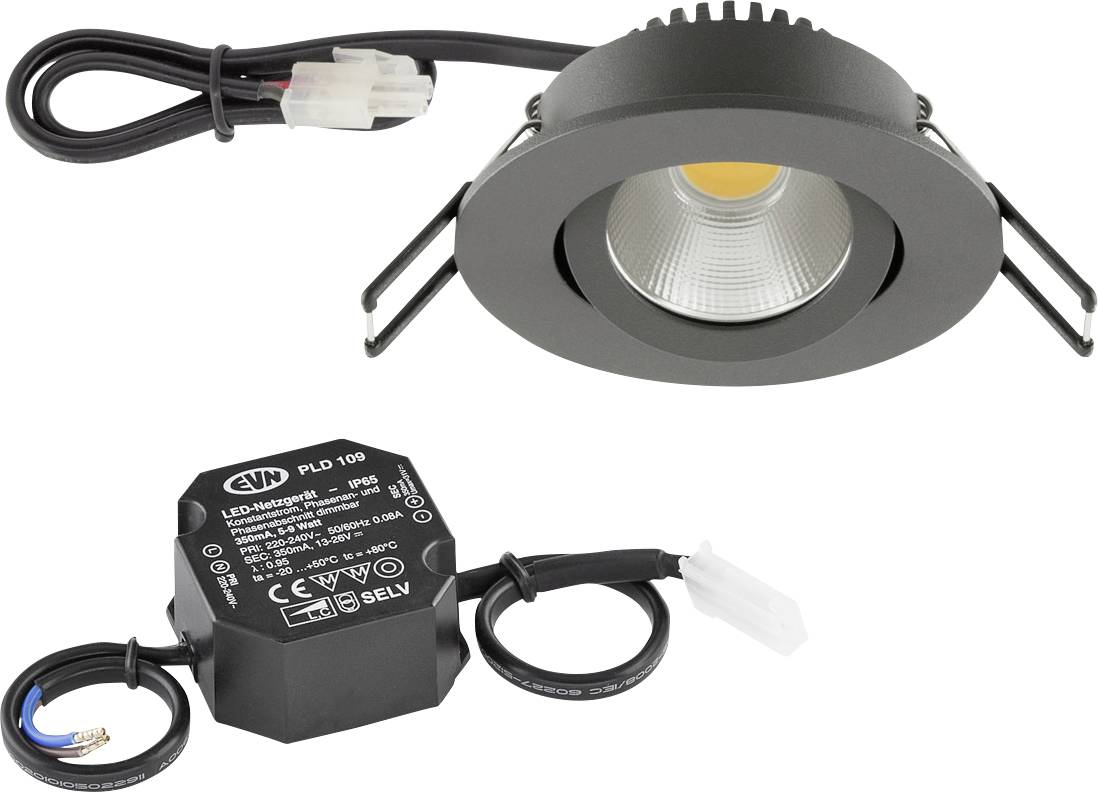 EVN PC20N91602 PC20N91602 LED-inbouwlamp LED LED vast ingebouwd 8.4 W Antraciet