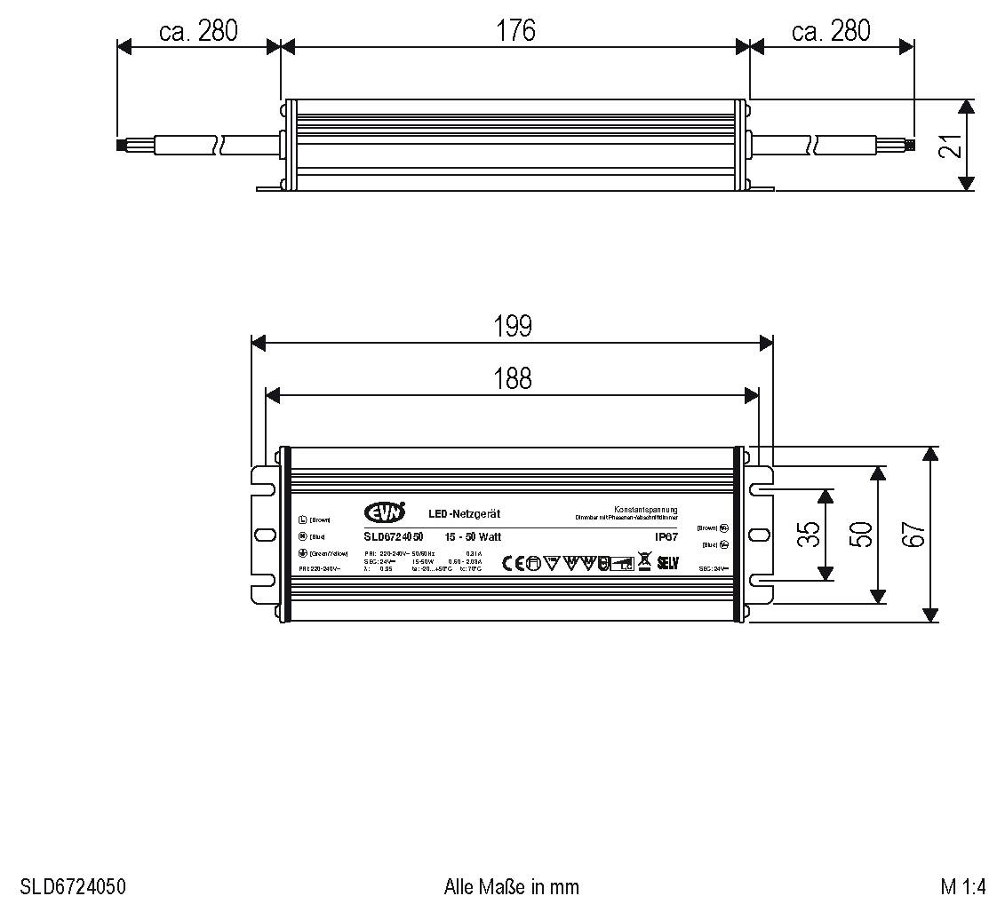 EVN SLD6724050 LED transformator konstantni napon 24 V/DC zatamnjivanje 1 St.-2