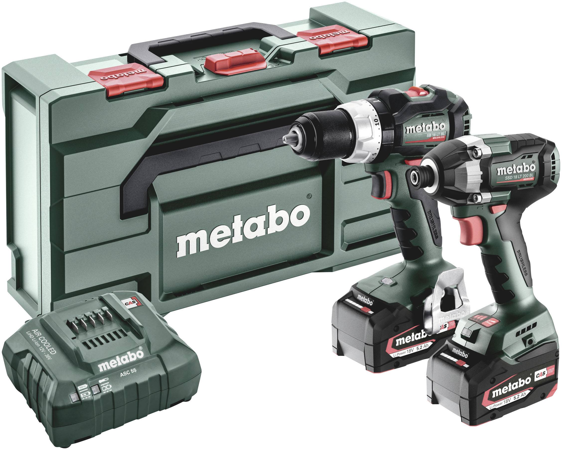 Metabo set alata s dva akumulatorska odvijača, punjačem i kovčegom.