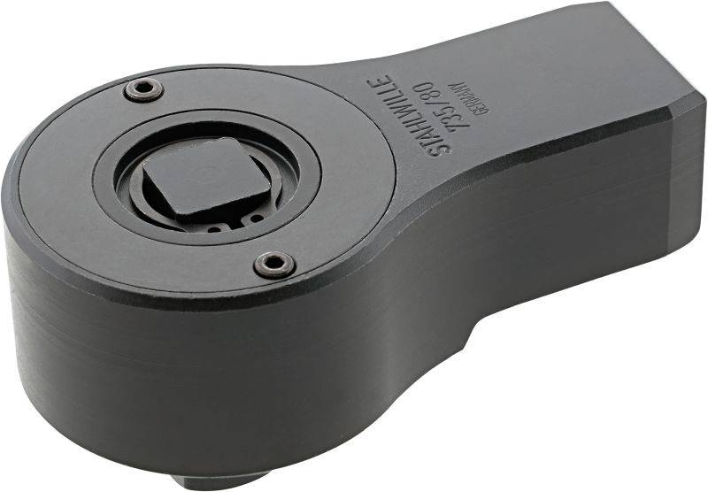 Crni nasadni ključ za moment od metala s oznakom 'STAHLWILLE 735/80' i '650 Nm'.