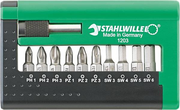 Stahlwille 1203 BIT-SET FUER ELEKTRONISCHE BOHRMASCHINEN 96080115 bit komplet