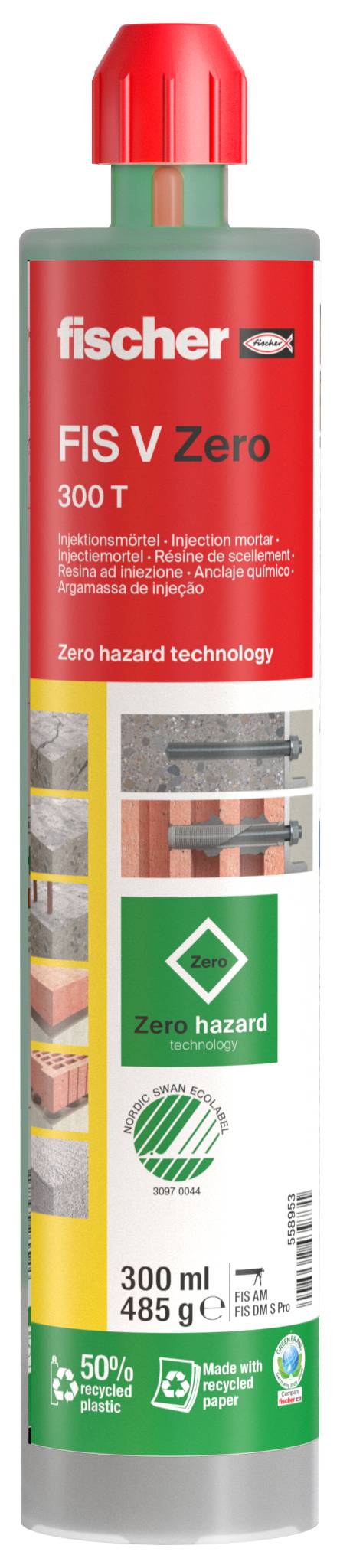Fischer 558953 FIS V Zero 300 T injekcijski sidreni tuljac s unutrašnjim navojem 300 ml-1