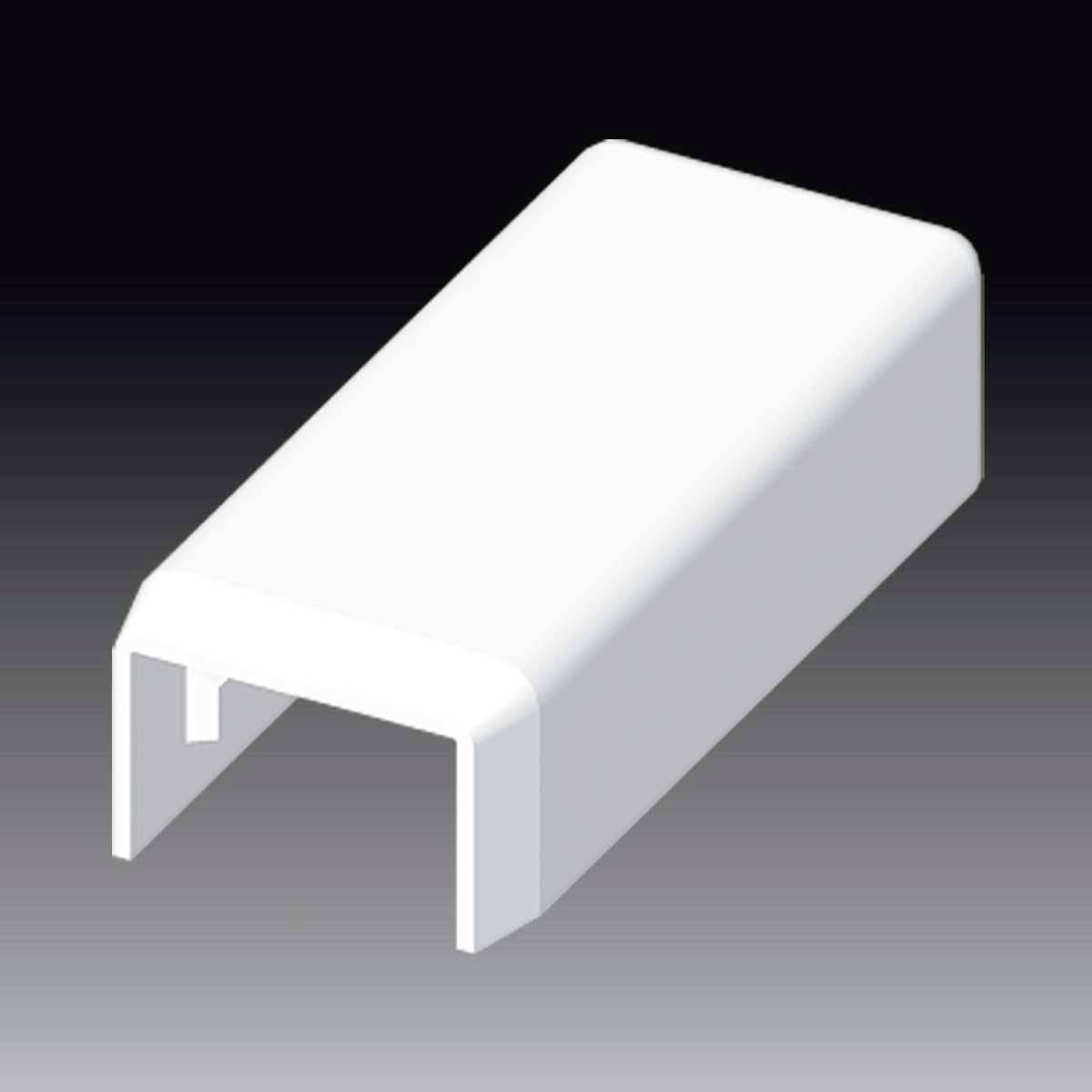 Bijeli plastični kopčasti prihvatač pravokutnog oblika u 3D prikazu, koji vjerojatno služi kao poklopac ili zaštitni omot.