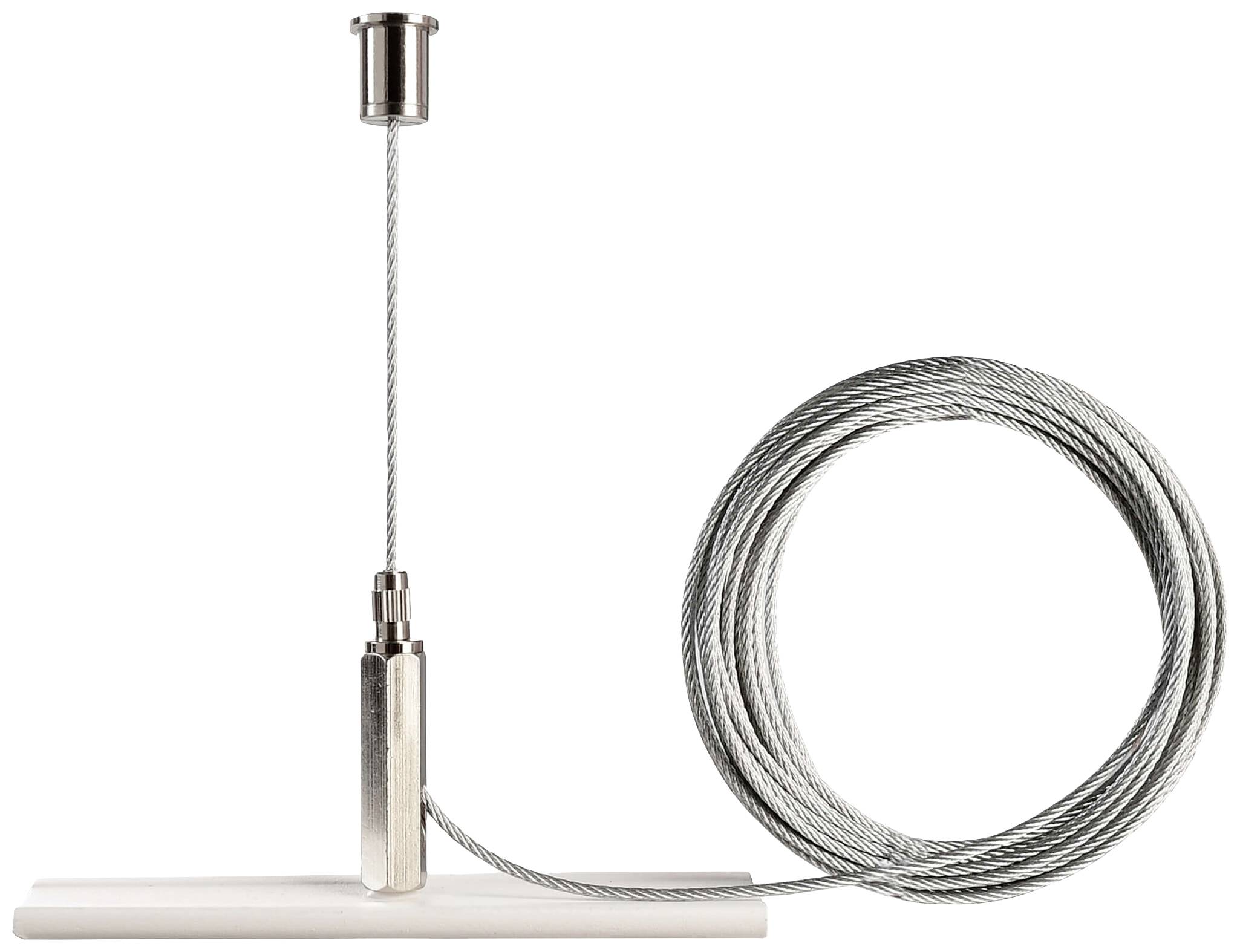 Deko Light 710094 D Line Seilabhängungshalter Mini mit 5,0m Abhängeseil 230V-railsysteemcomponenten Stroomrail 3-fasig Wit