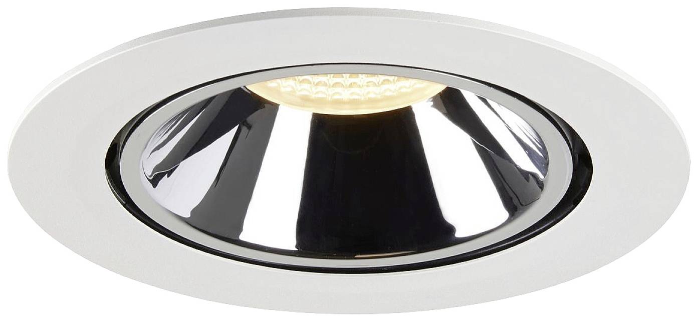 Ugradbena svjetiljka s reflektirajućim unutarnjim dijelom i osvjetljenjem LED-lampom, montirana u okruglom kućištu.
