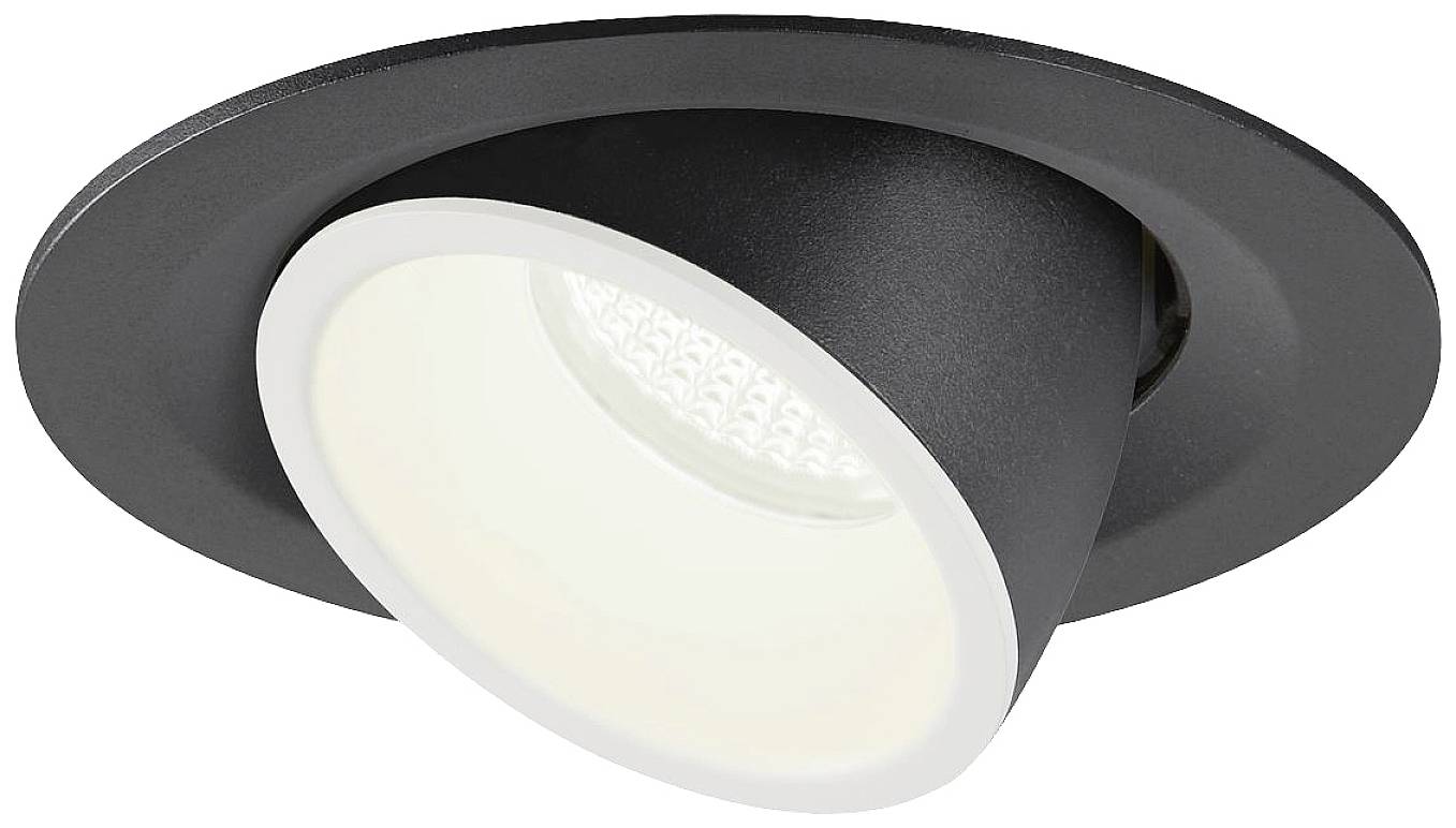 LED ugradbena spot svjetiljka u crnom kućištu, postavljena pod kosim kutom prema dolje, pogodna za naglašavanje prostora u modernim interijera.