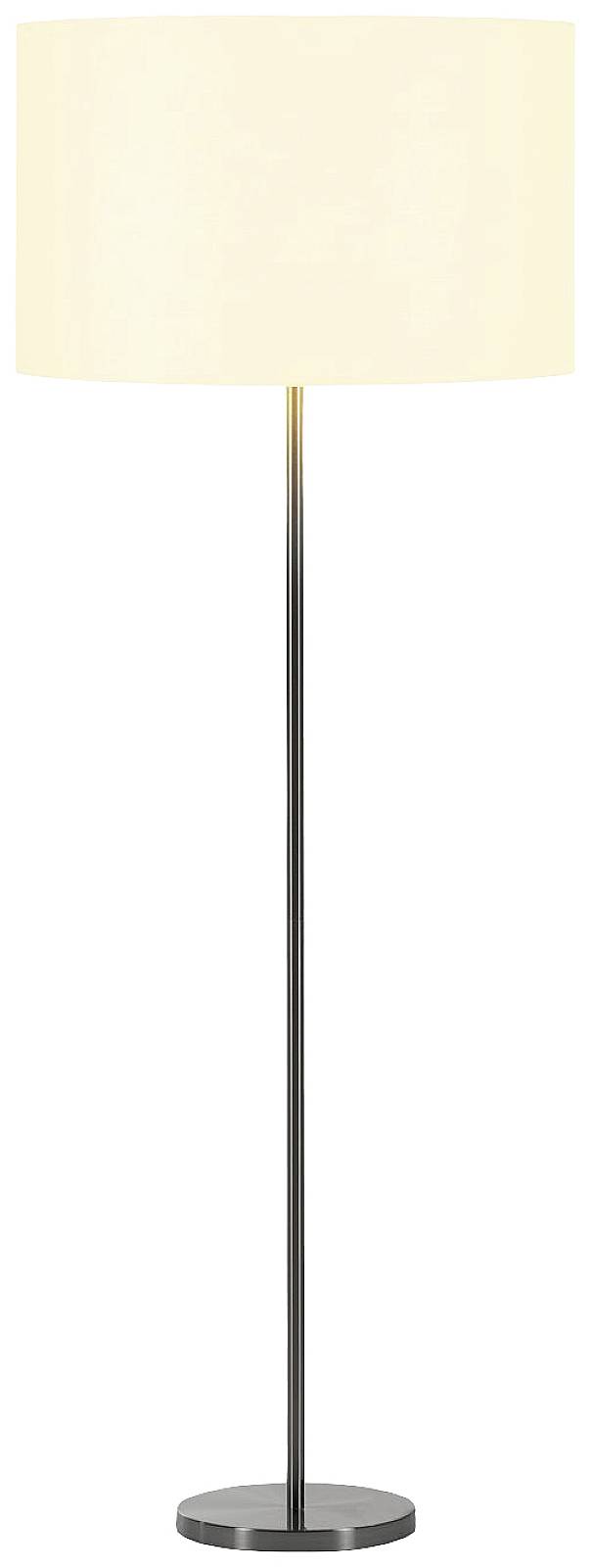 Stolna lampa jednostavnog dizajna, tankog metalnog okvira i okruglog, krem-bijelog sjenila. Idealna za nježno osvjetljenje prostora.