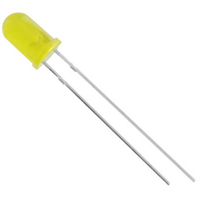 Žuta LED-dioda s dva duga metalna priključka.