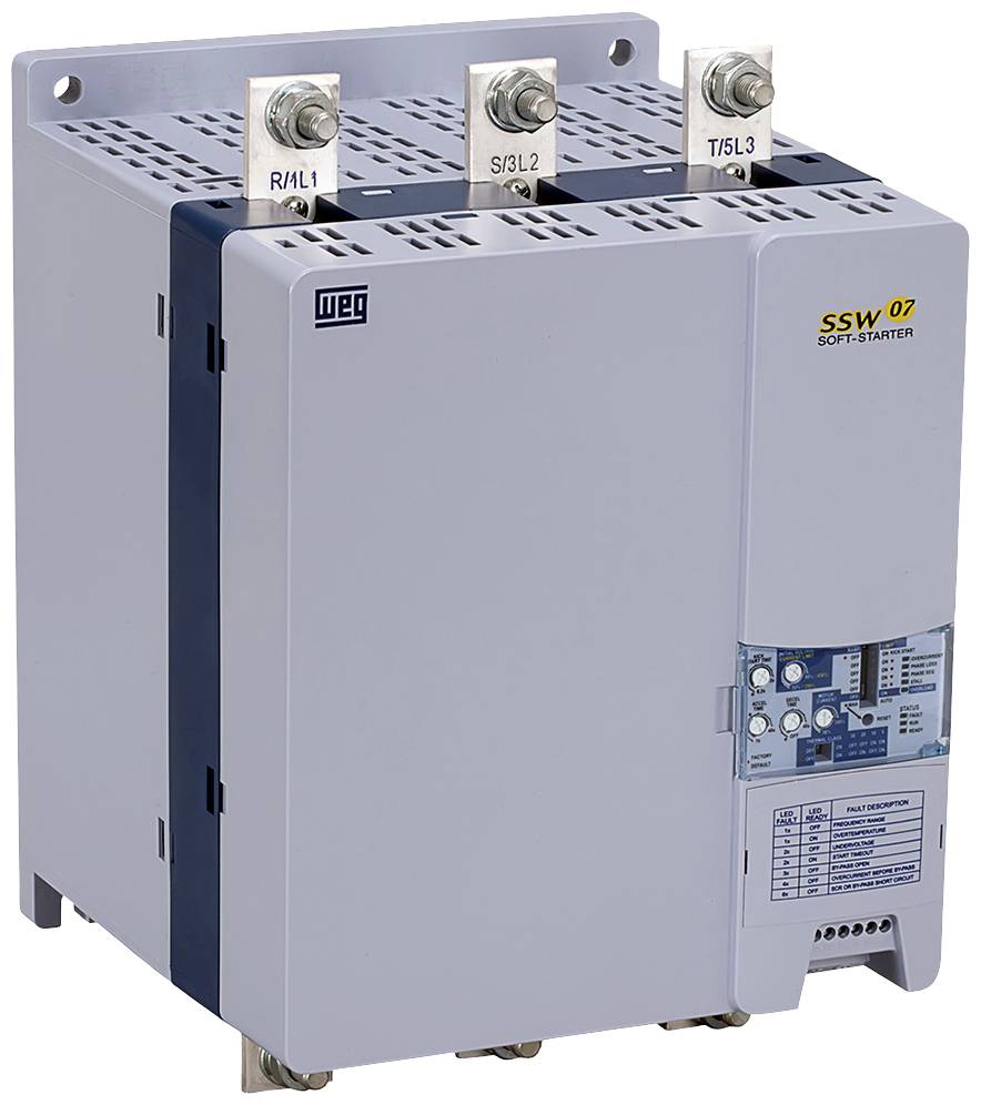 WEG SSW07 0312 T5 SH2Z 11043357 Softstarter Motorvermogen bij 400 V 160 kW Motorvermogen bij 230 V 90 kW 230 V/AC, 575 V/AC Nominale stroom 312 A