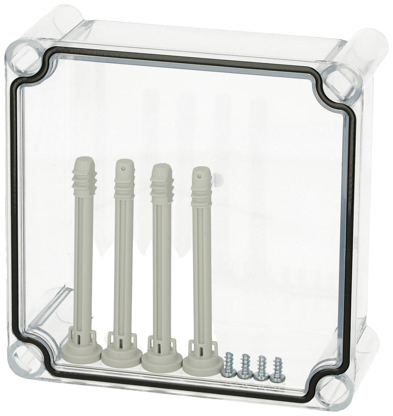 Fibox Cover, PC Transparent 3720555 Universele behuizing 190 x 190 x 80 Polycarbonaat Grijs-wit (RAL 7035) 1 stuk(s)