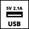 'USB priključak simbol s natpisom 5V 2.1A'