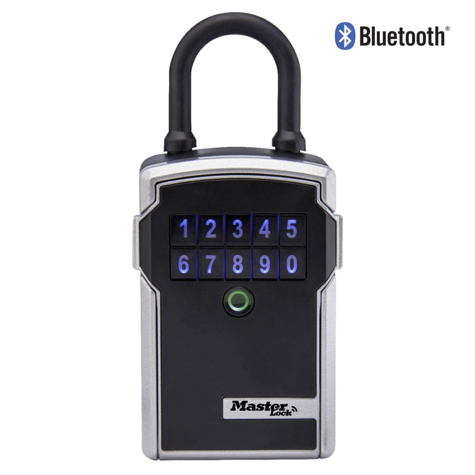 Bluetooth-uređaj za zaključavanje s brojevima, opremljen osvjetljenom tipkovnicom od 0 do 9. Na vrhu se nalazi Bluetooth logotip.