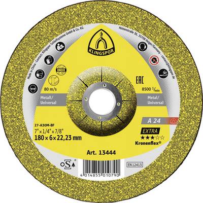 Klingspor Kronenflex abrazivni rezni disk oznake 'A 24 EXTRA', 7x1/4x7/8 inča, za металnu/univerzalnu upotrebu, 80 m/s, 8500/min.