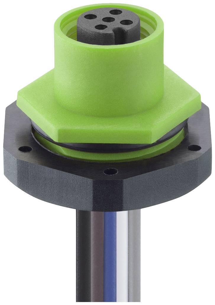 Zeleni šesterokutni plinski priključak s više otvora, montiran na crnoj cilindričnoj cijevi s metalnim naglaskom.