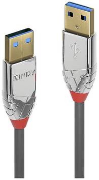 LINDY USB kabel  USB 3.2 gen.1 USB-A utikač, USB-A utikač 3.00 m siva trostruko zaštićen 36628