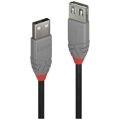 'USB produžni kabel sa sivim utičnicama i crnim kabelom; jedan utikač muški, drugi ženski.'