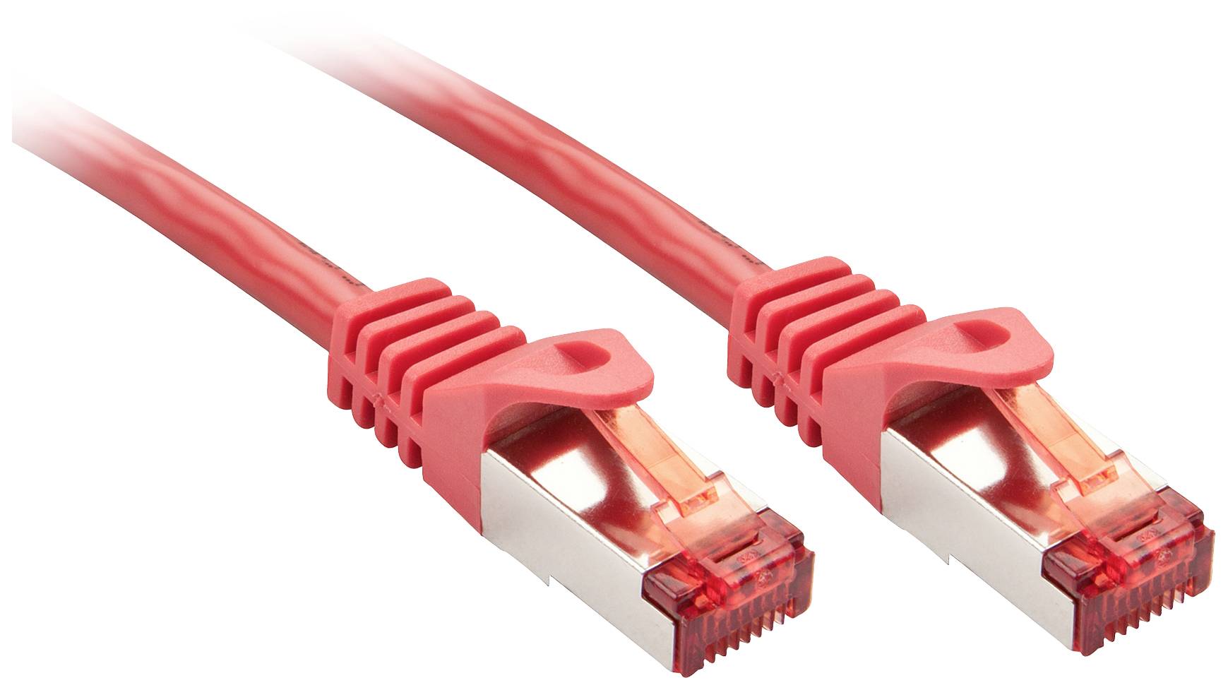 LINDY 47363 RJ45 Netwerkkabel, patchkabel CAT 6 S/FTP 1.50 m Rood Afscherming gevlochten, Verdraaide paren, Folie afscherming, Afscherming totaal, Afgeschermd,