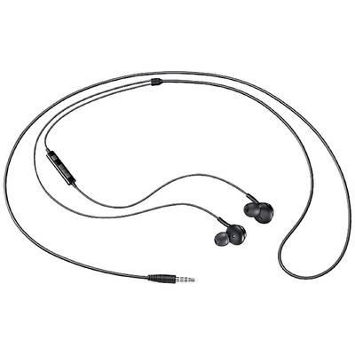 Crni žičani in-ear slušalice s 3,5-mm utičnicom, ugrađenim mikrofonom i regulatorom glasnoće. Idealne za glazbu i pozive.