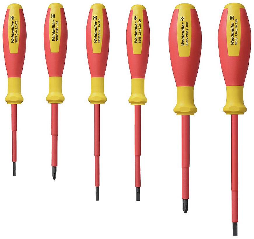 Weidmüller SDI SET S2.5-5.5/PH1/2 Schroevendraaierset VDE Plat, Kruiskop Phillips