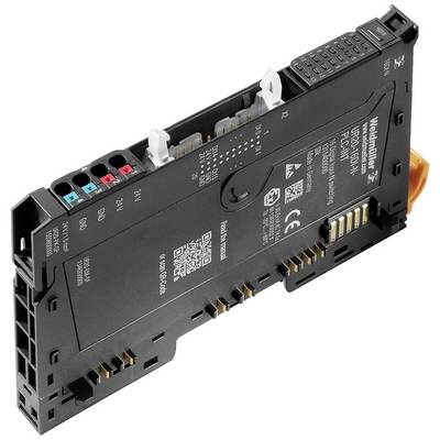 'Crni električni modularni blok s nekoliko obojenih priključaka i tehničkim podacima na površini.'