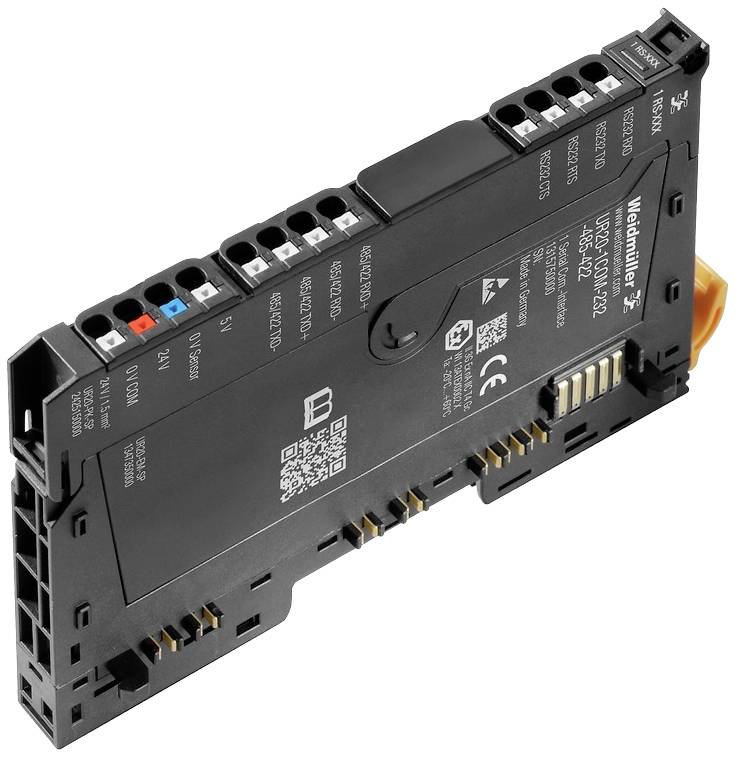 Električni modul s više priključaka i oznakama, vjerojatno za industrijske upravljačke primjene.