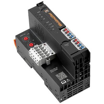Crna Weidmüller logička jedinica s utičnicama i upravljačkim elementima, korištena za automatizaciju i upravljanje električni sustavima.