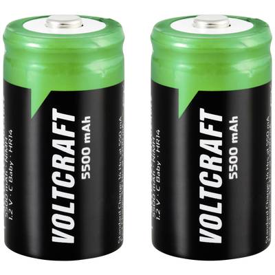 Dvije zelene i crne baterije marke Voltcraft s natpisom '5500 mAh'.
