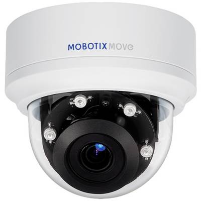 Bijela sigurnosna kamera, model 'MOBOTIX move', okruglog kućišta i vidljivog objektiva, namijenjena sigurnosnim svrhama.