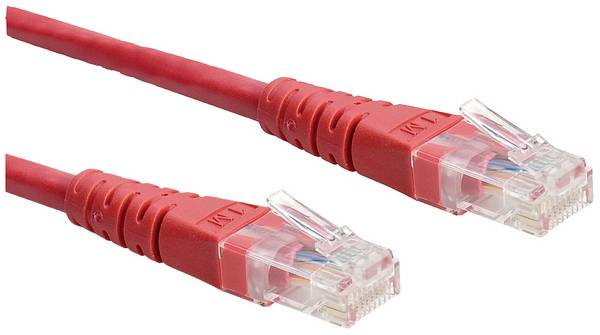 Roline 21.15.1541 RJ45 mrežni kabel, Patch kabel CAT 6 U/UTP 2.00 m crvena (bistra) nezaštićen 1 St.