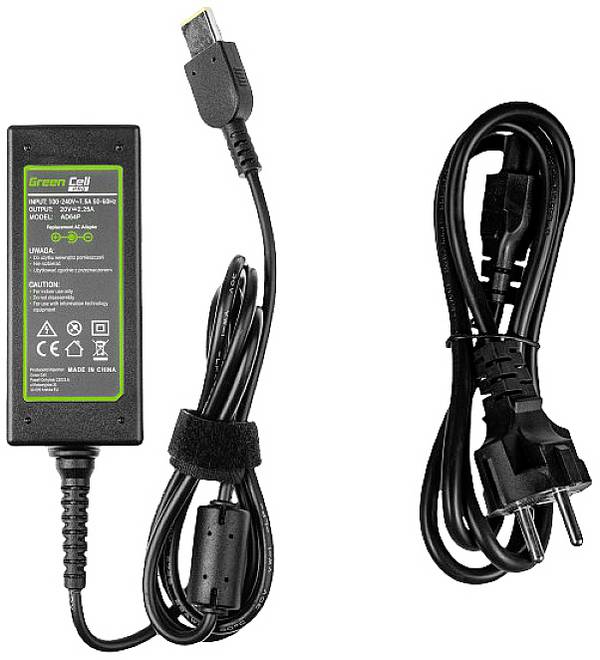 Green Cell AD64P strujni adapter za prijenosno računalo 45 W 20 V 2.25 A Pogodno za marku: Lenovo