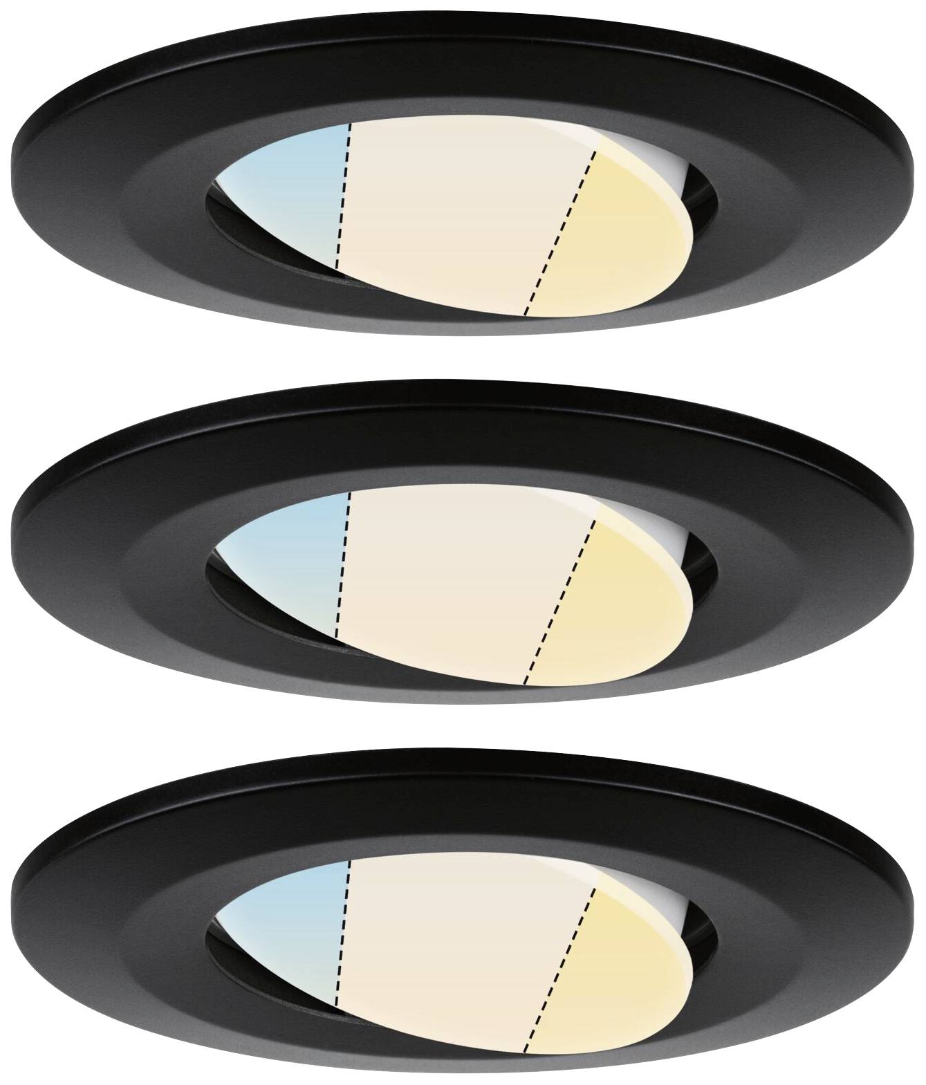 Paulmann 93096 Calla WhiteSwitch LED-inbouwlamp LED LED vast ingebouwd 15 W Zwart (mat)