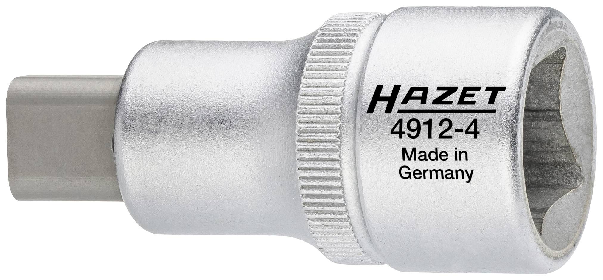 Nasadni ključ Hazet, model broj 4912-4, srebrne boje, s utisnutim natpisom 'Made in Germany'.