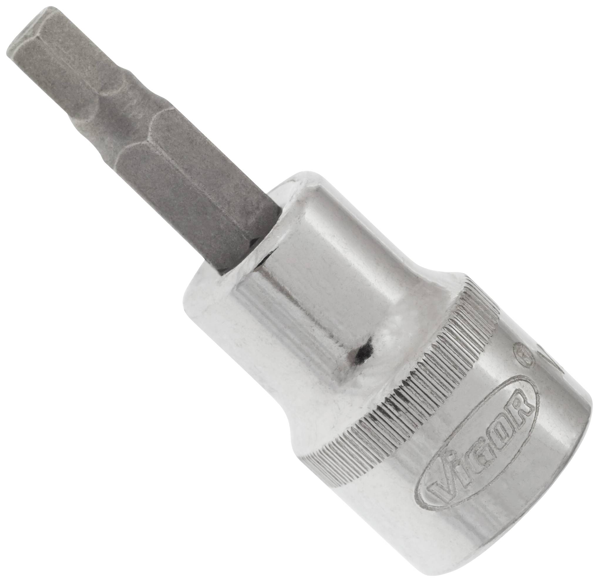 Šesterokutni metal bit sa strukturiranom površinom, pogodan za upotrebu sa odvijačima ili bušilicama.