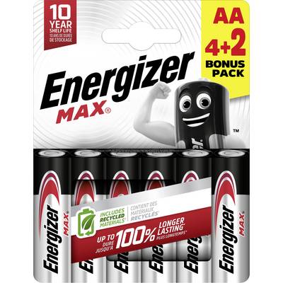 'Paket Energizer Max baterija AA, 4+2 bonus pakiranje. Sadrži reciklirane materijale. Rok trajanja do 10 godina.'