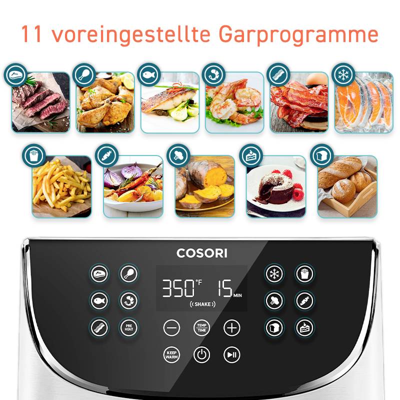 Cosori CP158-AF-RXW 1700 W premaz protiv lijepljenja, bez BPA, sa zaslonom, funkcija tajmer, zaštita od pregrijavanja bi-4
