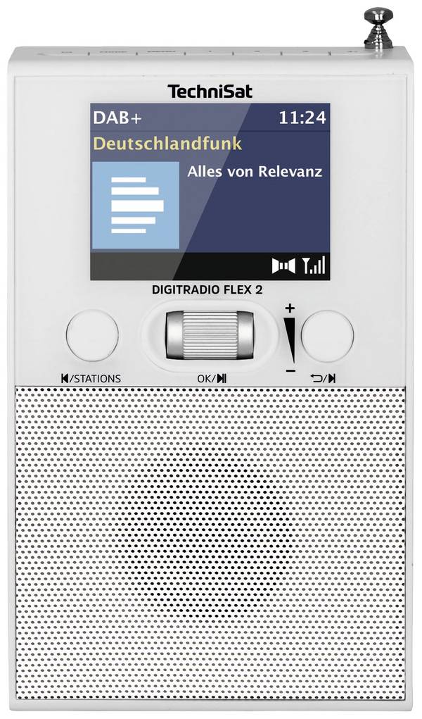 TechniSat DIGITRADIO FLEX 2 utični radio DAB+ (1012), UKW (1014) Bluetooth®  uklj. kutija zvučnika, funkcija alarma bijela
