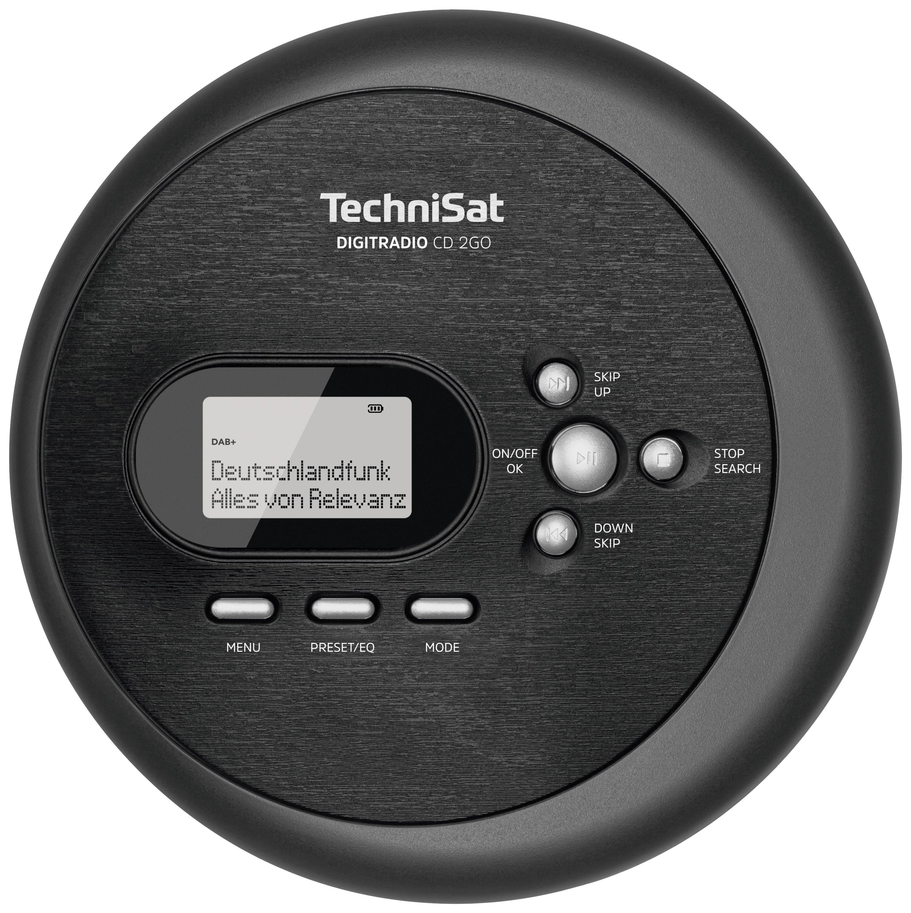TechniSat Digitradio CD 2GO BT CD radio DAB+ (1012), UKW (1014) Bluetooth®, CD crna-0