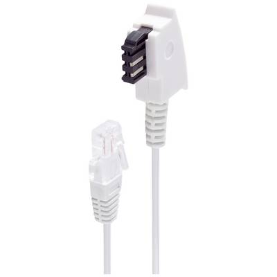 RJ45 i TAE-F utikač, bijeli, postavljeni jedan pored drugog. Koriste se za povezivanje računala ili telefona s mrežama.