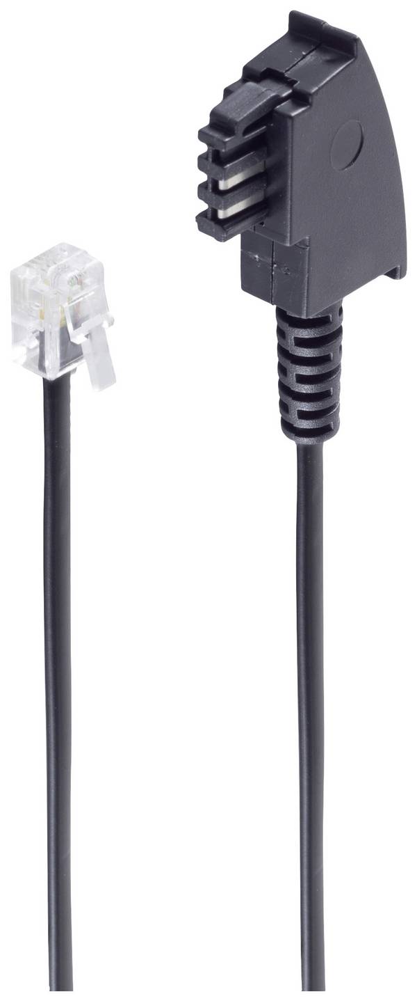 Shiverpeaks telefon priključni kabel [1x muški konektor TAE-F - 1x RJ11-utikač 6p4c] 3 m crna