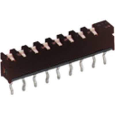 Crni elektronički čip s nekoliko metalnih nožica za spajanje na tiskanu pločicu.