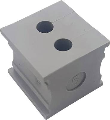 TRU COMPONENTS ELT 2/5 Kabeldoorvoering Gegroefd Klem-Ø (max.) 5 mm Elastomeer Grijs 1 stuk(s)