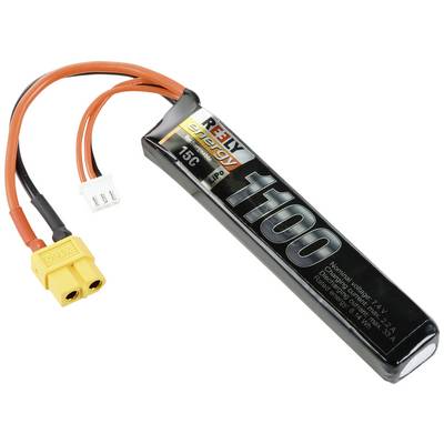 Lipo akumulator kapaciteta 1100mAh, s priključnim kabelom i žutim utikačem, pogodan za daljinski upravljane modele.