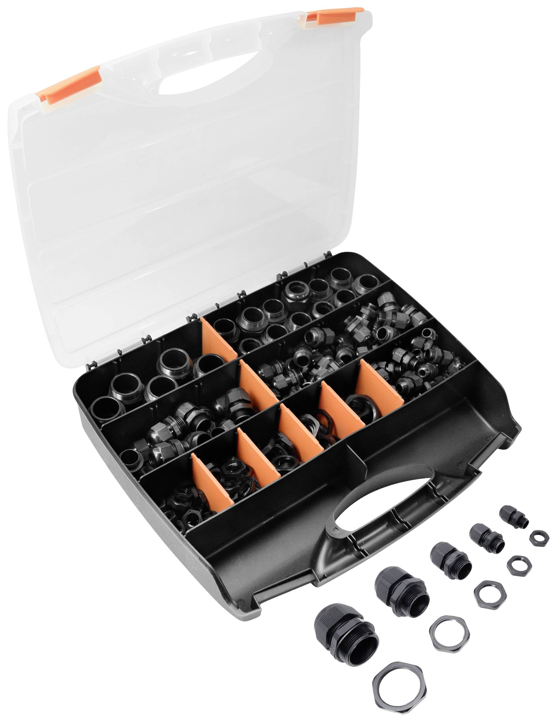Quadrios 2102CA110 Wartel assortiment PA66 Zwart (RAL 9005) 1 set(s)