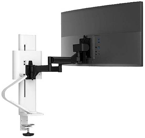 Ergotron TRACE™ Tafelbeugel voor monitor Aantal monteerbare displays: 1 Display(s) 35,6 cm (14) - 96,5 cm (38) Wit Kantelbaar, Roteerbaar, Zwenkbaar, In hoogte