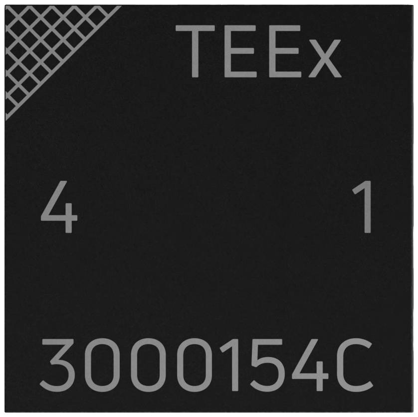 Crni čip s natpisom 'TEEx', brojevima '4' i '1', te brojem '3000154C' na sebi.