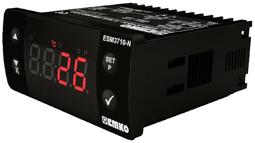 Digitalni regulator temperature s LED zaslonom prikazuje 26 stupnjeva Celzijeva. Tipke za podešavanje nalaze se pored zaslona.