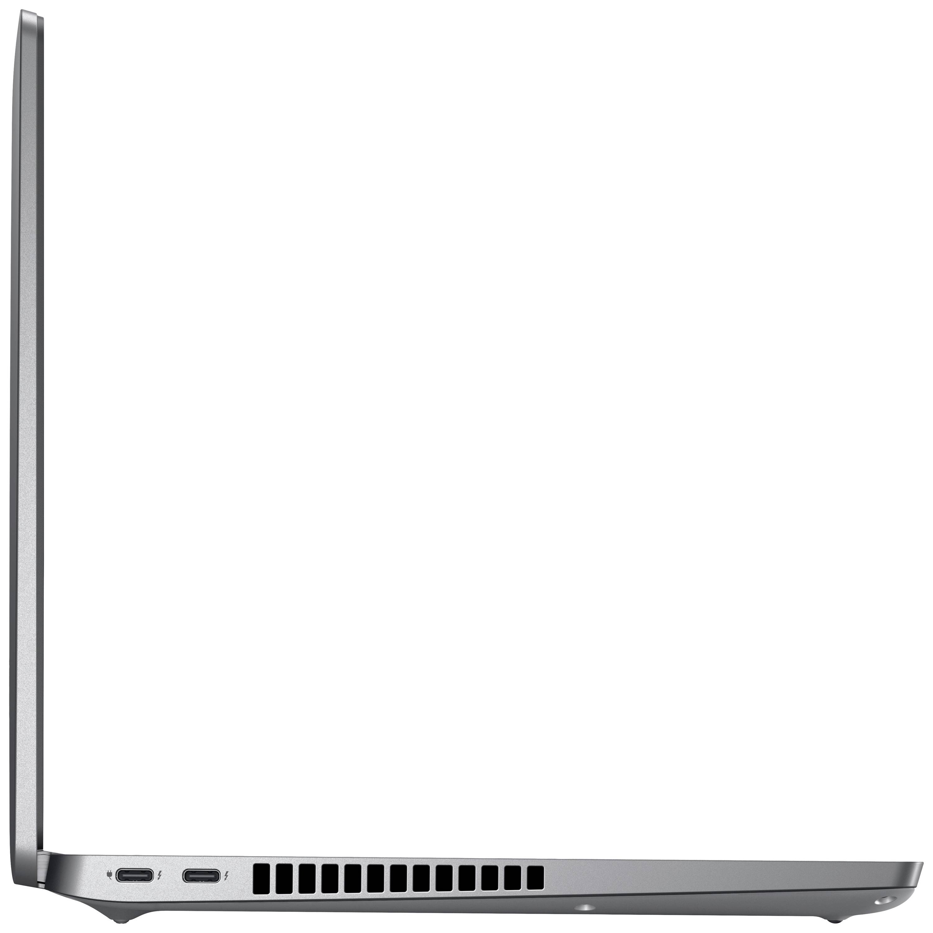 Pogled sa strane na otvoreni laptop, elegantnog dizajna, srebrnog kućišta, s vidljivim priključcima i ventilacijskim otvorima.