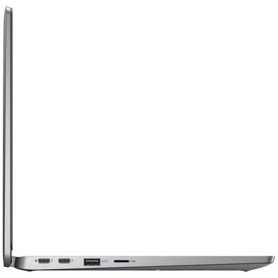 Laptop koji je djelomično otvoren prikazuje priključke: dva USB-C priključka, jedan USB-A priključak i utičnicu za slušalice.