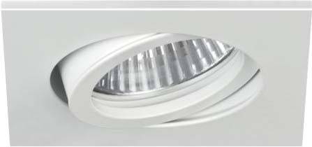 Moderno, kružno LED downlight u bijelom kućištu, pogodan za ugradnju na strop, prikazano iz bočnog pogleda.