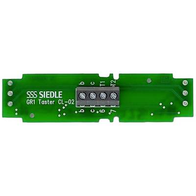 Zelena tiskana pločica s natpisom 'SSS SIEDLE GR1 Taster CL-02'. Vidljivi priključci i elektronički komponenti.